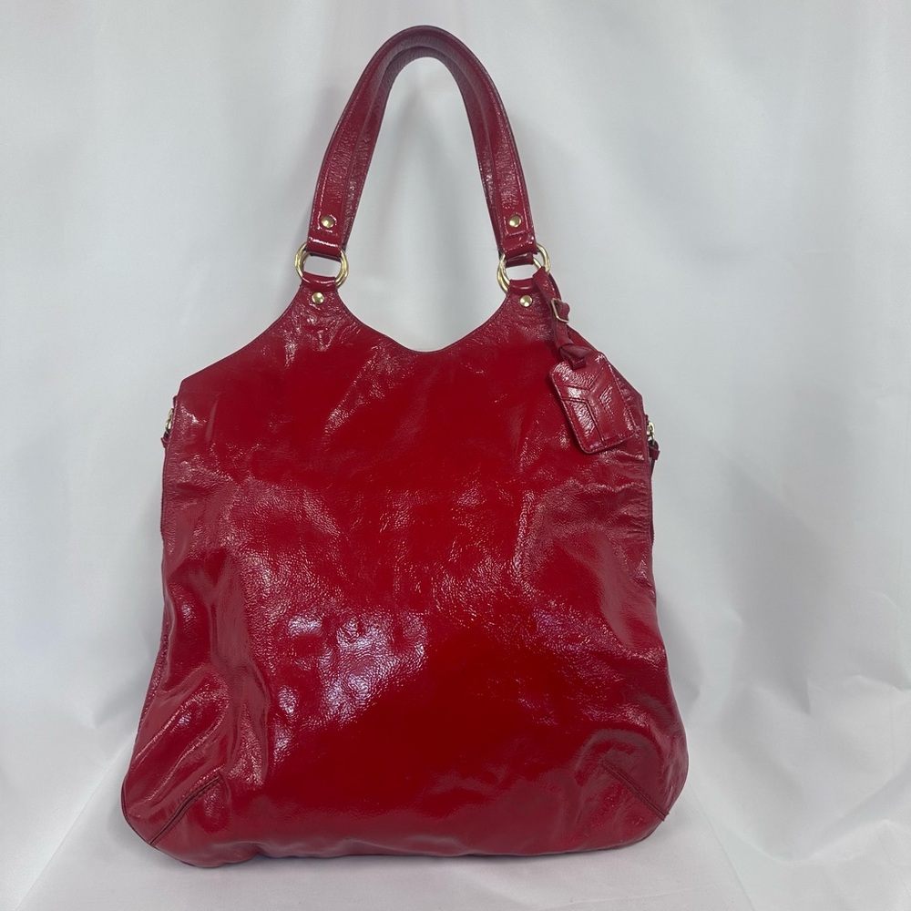 Yves Saint Laurent Tribute Tote in Red Patent Leather